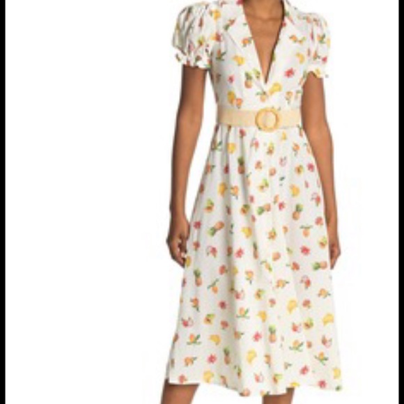 NWT WeWoreWhat RARE Bella white fruit dress small - Picture 7 of 8